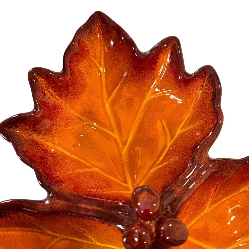Better Homes & Gardens Heritage Maple Leaf Divided Serving Dish Ceramic Retired